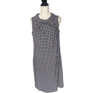 Talbots Size 10 Black geometric shape silk blend Sleeveless Sheath Dress